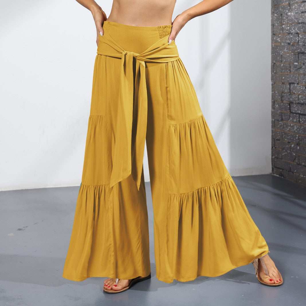 Hair Europe And The United States New Women's Pleated Loose Wide Leg Pants