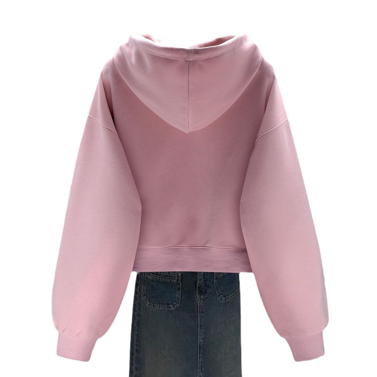 Dark Coffee Color Casual Short Hooded Hoodie
