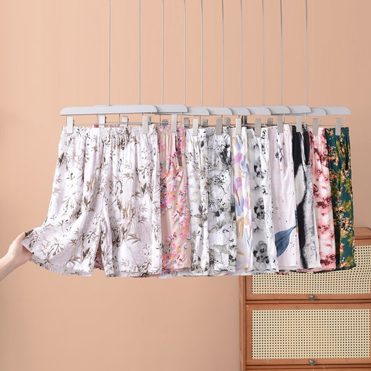 Women's Loose-fit Cotton-silk Floral-print Shorts