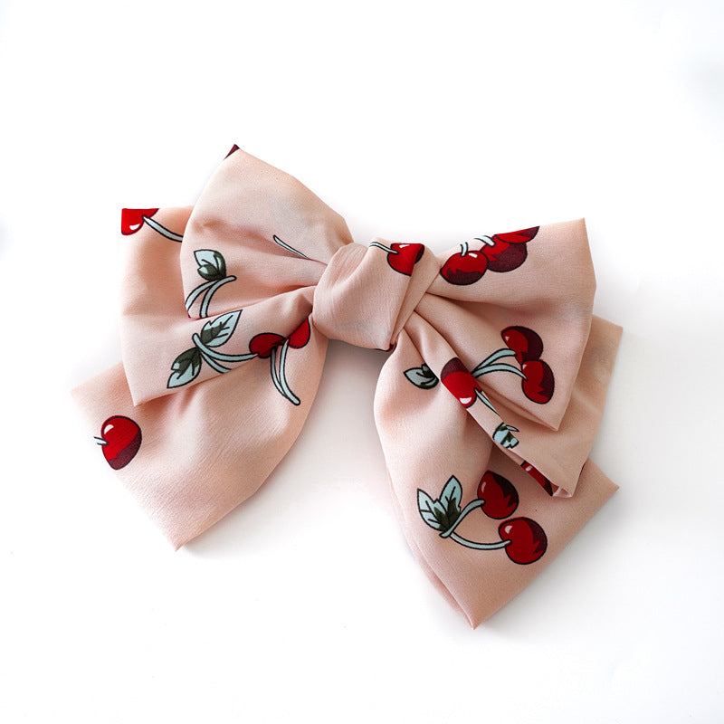 Oversized Chiffon Lady Updo Fabric Spring Bow Barrettes