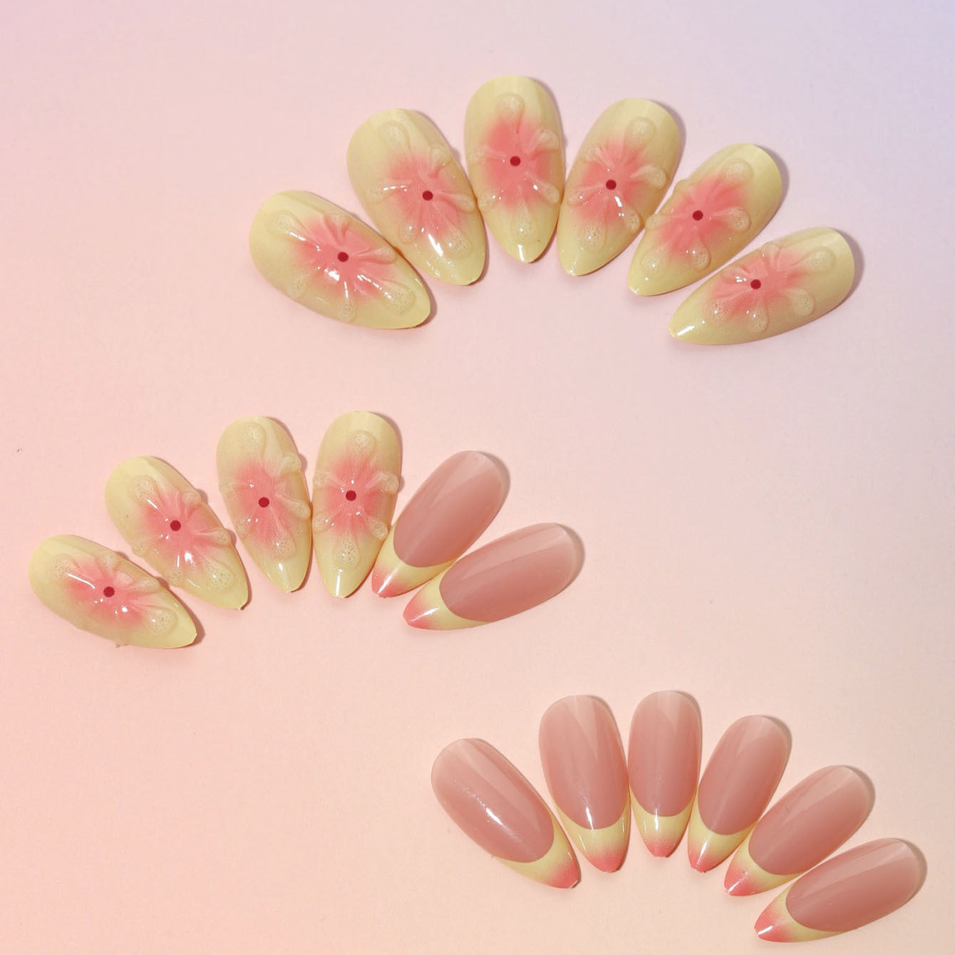 Simple Fake Nails Cartoon 3D Flower Wear Armor Detachable