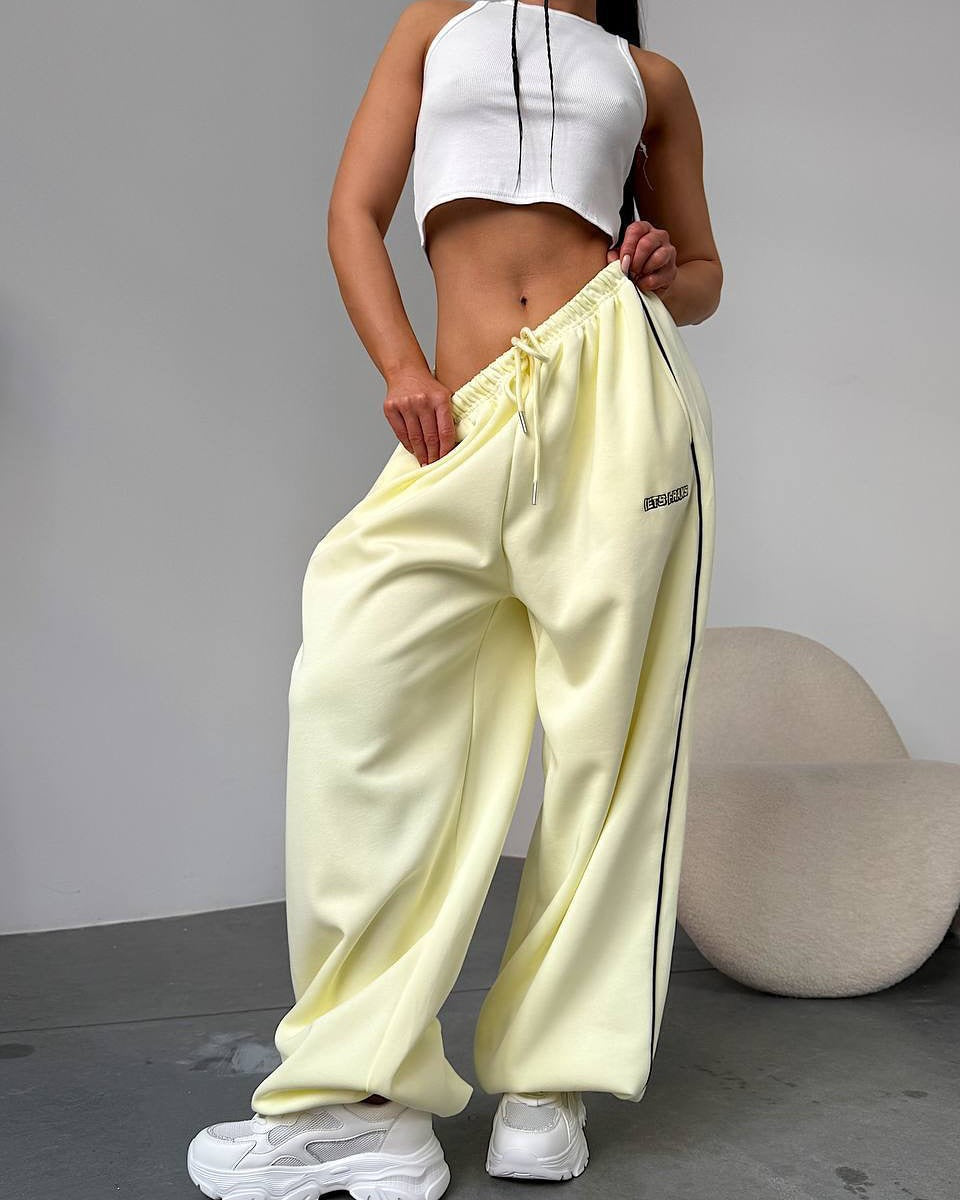 Draping Straight-leg Casual Pants Versatile Jogger-style Sweatpants