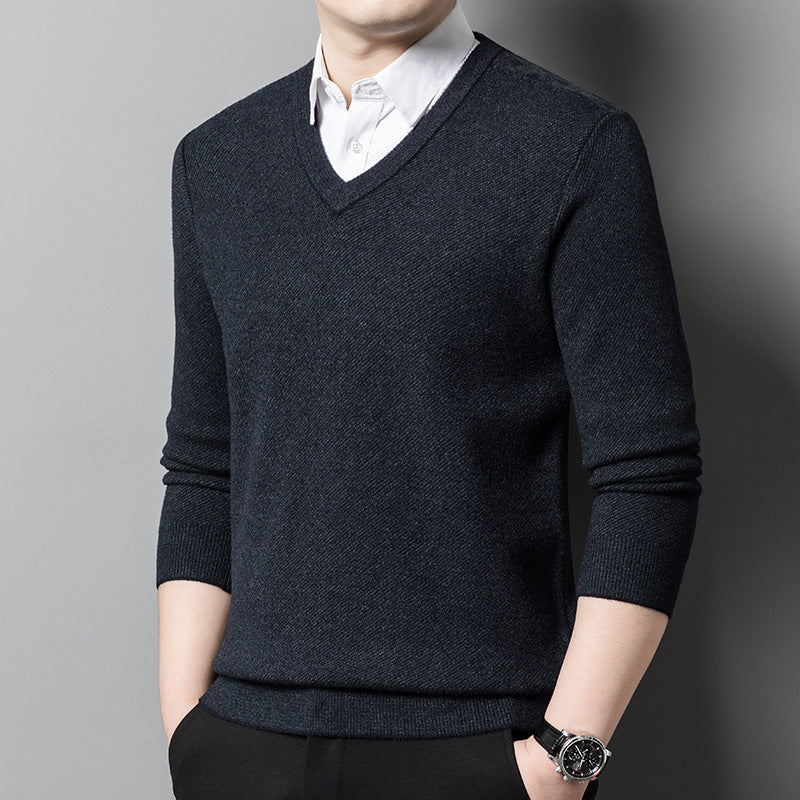 Woolen Sweater Men's Thick Men's Middle-aged Business