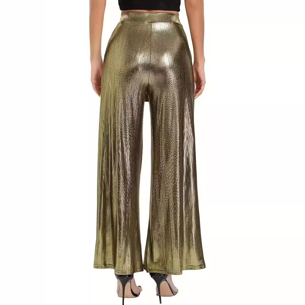 Women's Trousers Belt Loose High Waist Wide Leg