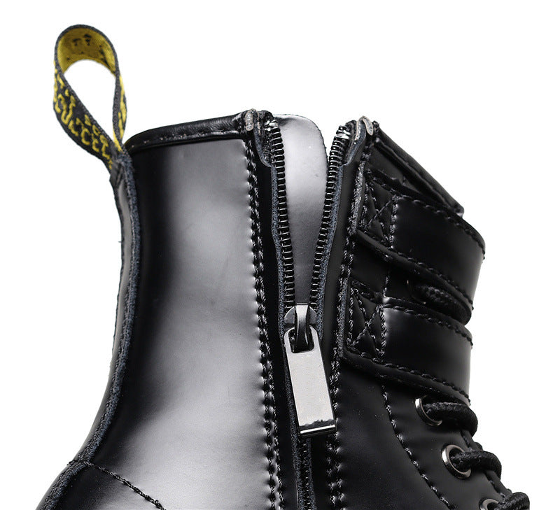 British High Top Women's Boots Leather Motorcycle Double Ride