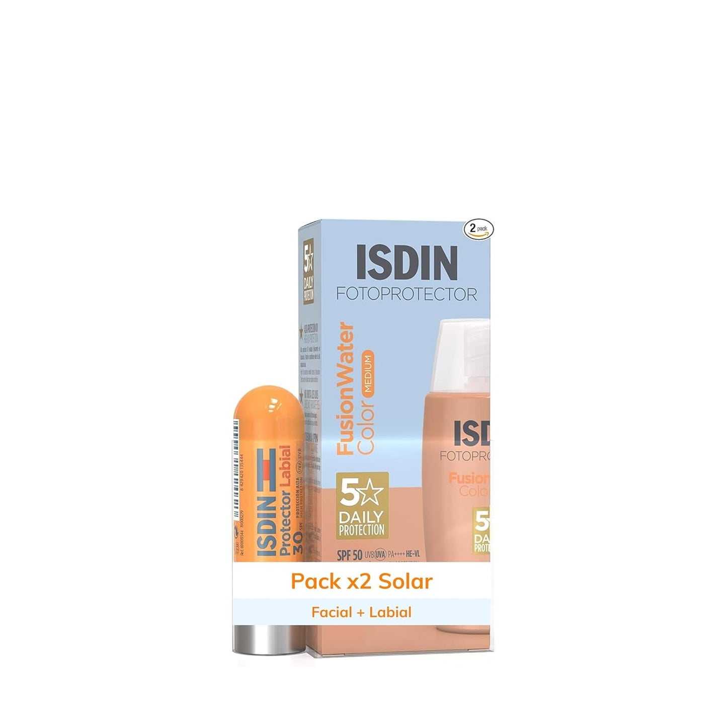 ISDIN Fusion Water Magic Color SPF 50, Protector Solar Facial De Uso Diario Ultraligero Con Color, 3 Tonos Disponibles, 50Ml