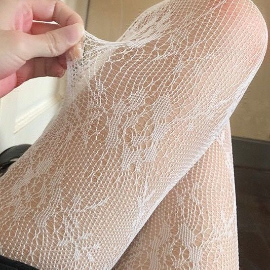 Hollow Lace Mesh Stockings Bottoming Pantyhose Japanese Lolita Retro