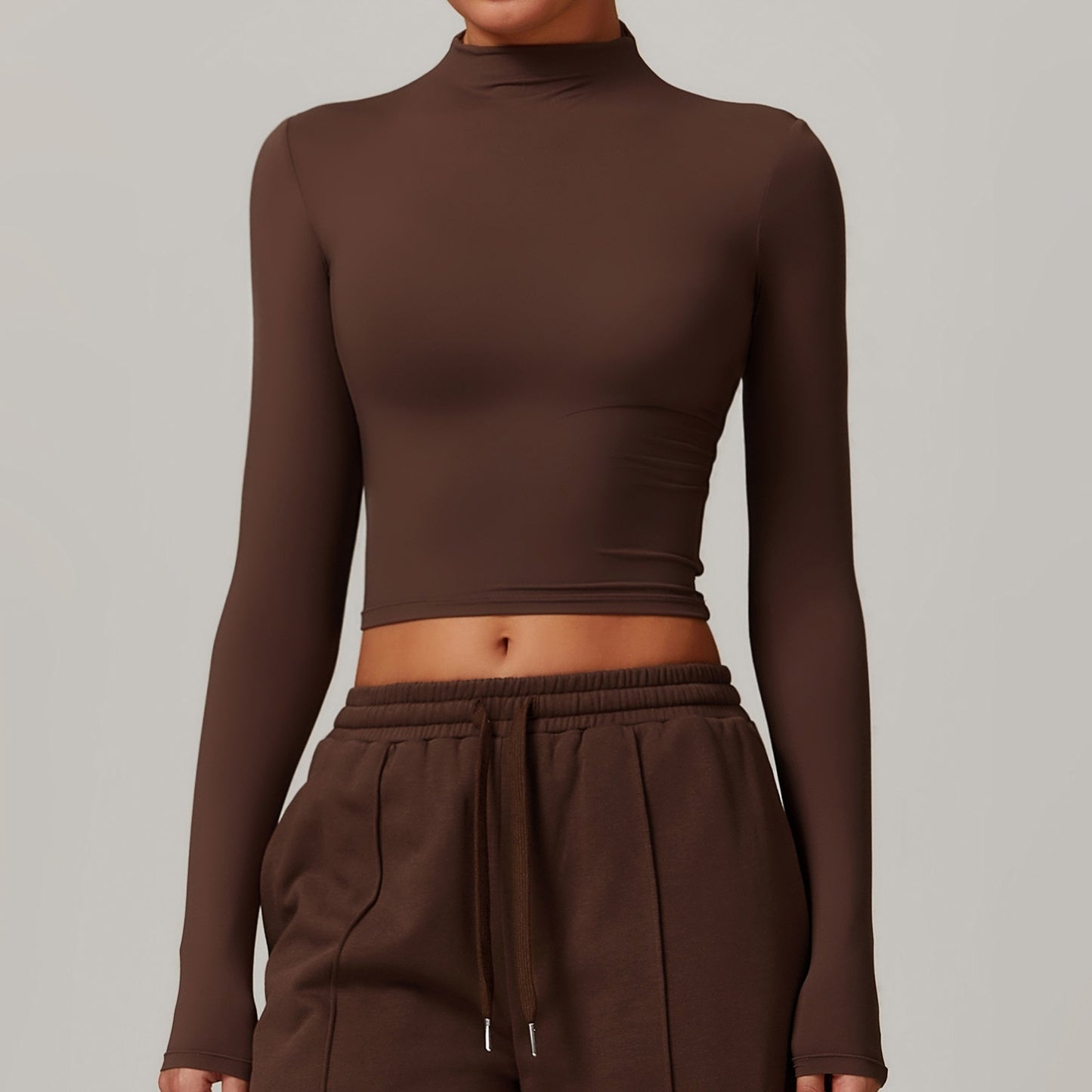 European And American Quick-drying Fitness Sports Long-sleeved Top High Collar Tight-fitting