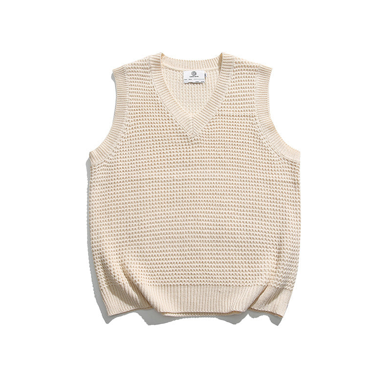 Japanese Leisure Knitted Vest All-match Shawl Small Shawl Sleeveless Top For Men