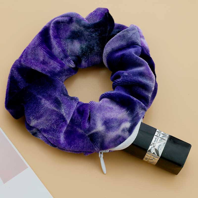 Gradient Color Diamond Velvet Large Intestine Ring Women