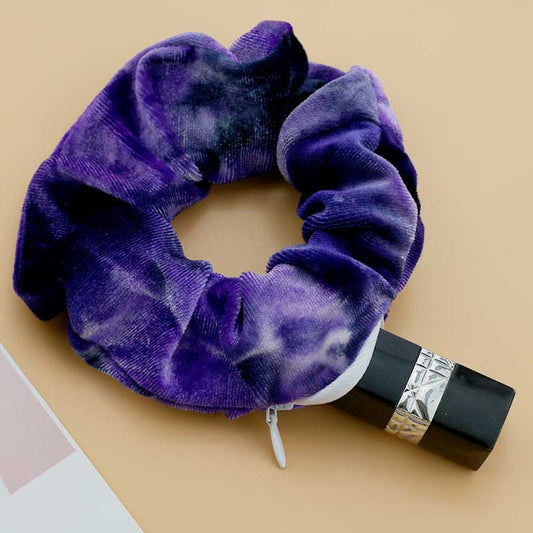 Gradient Color Diamond Velvet Large Intestine Ring Women