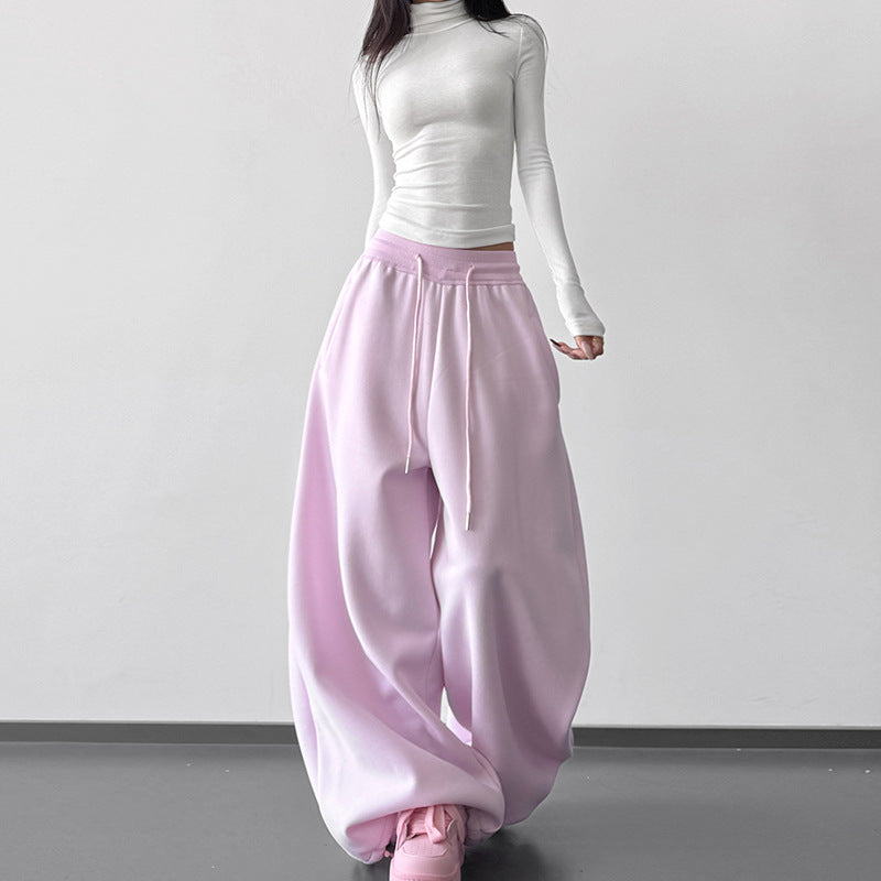 Womens Winter Fleece-Lined Straight-Cut Casual Pants For A Slimming Sporty Look