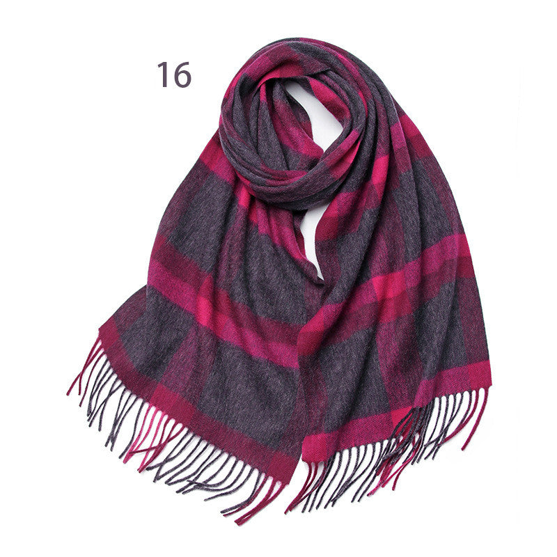 Winter Warm Thickened British Plaid Wool Scarf