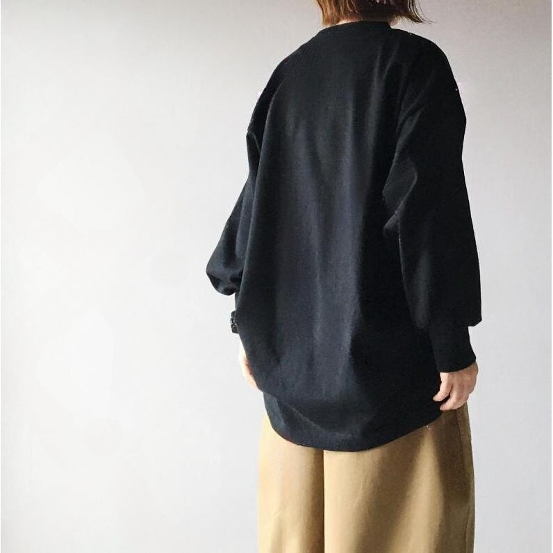 Lantern Sleeve Loose Round Neck Sweater Loose Wide Leg Pants Two-piece Set