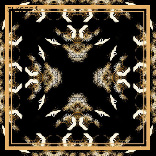 Silk Scarf Plain Crepe Satin Digital Printing