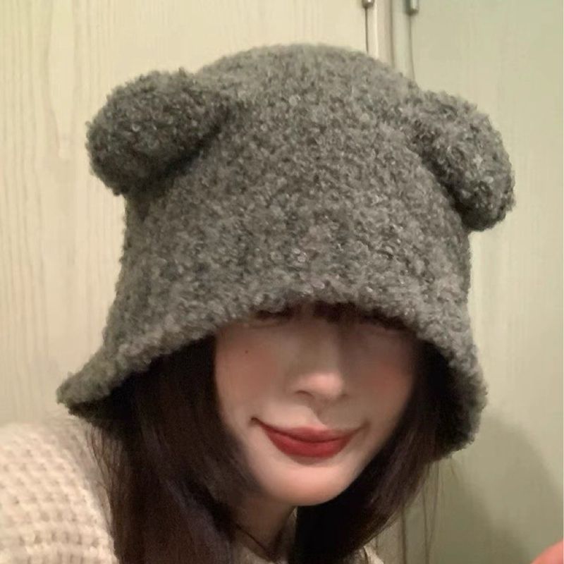 Cute Bear All-matching Warm Woolen Knitted Hat