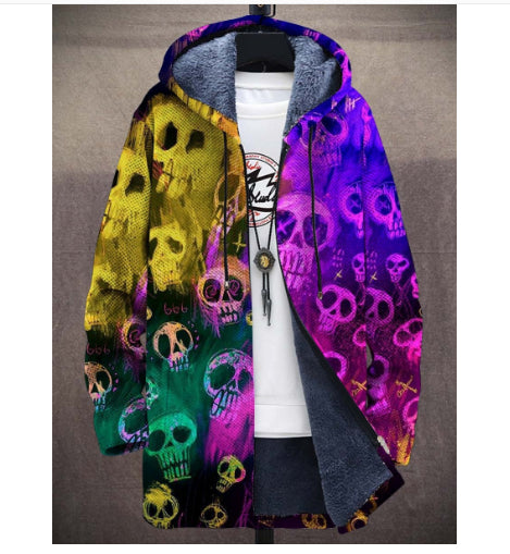 Men's Plush Thick Loose Long Sleeve Coat Cardigan