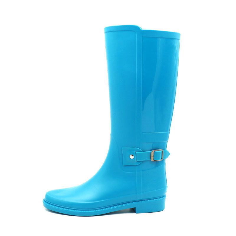 Solid Color Buckle High-top Rain Boots Non-slip