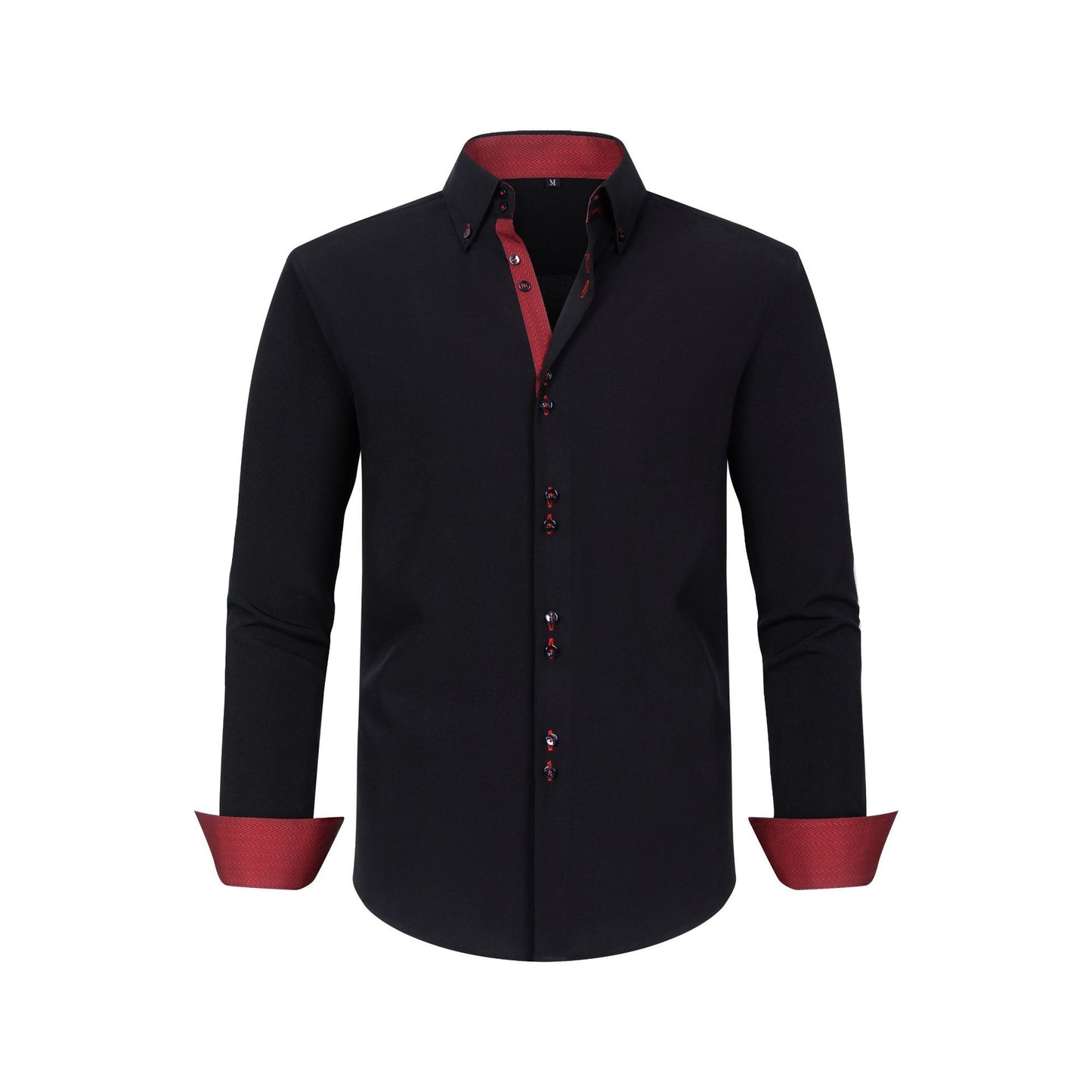 Mens Four-Way Stretch Polka-Dot Colorblock Shirt