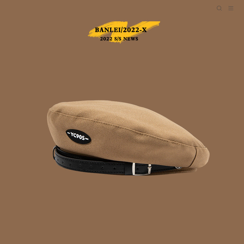 Japanese-style Retro Metal Leather Ring Fashion Spring And Autumn Beret