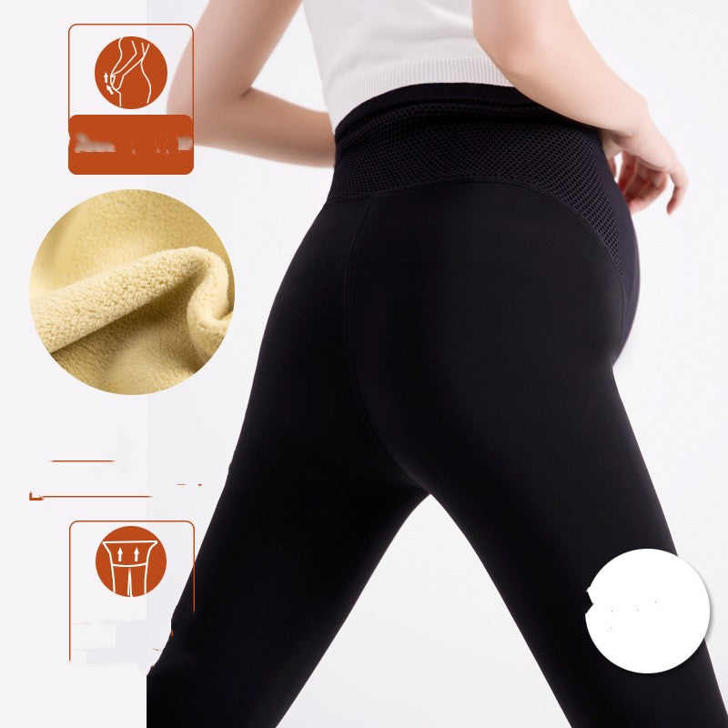 Autumn And Winter Fleece-lined Thickened Maternity Water Light Pants