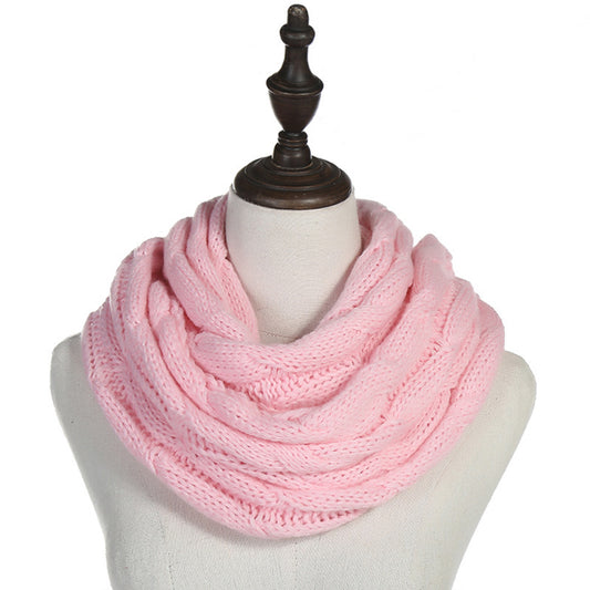 Fashionable Women's Solid Color Warm Knitted Scarf