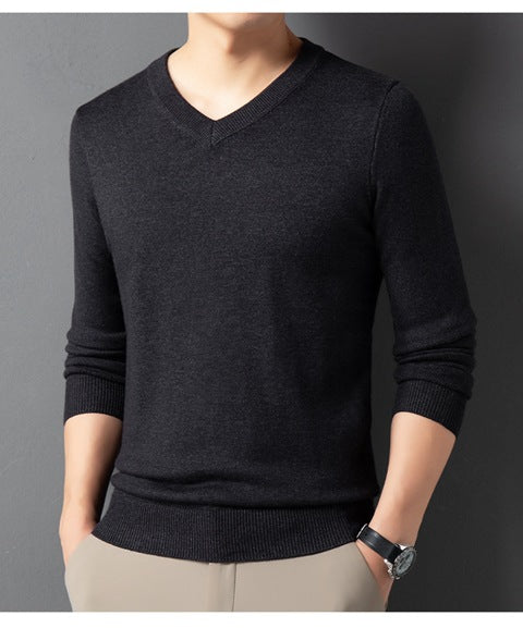 SpringAutumn Sweater V-Neck Top Men's