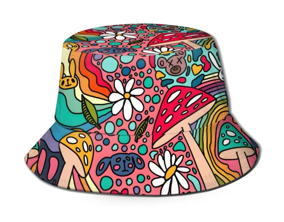 Creative Pattern Series Double-sided Wear Sunshade Breathable Bucket Hat