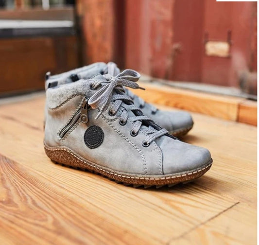 Solid Color Ladies Artificial PU Casual Short Boots