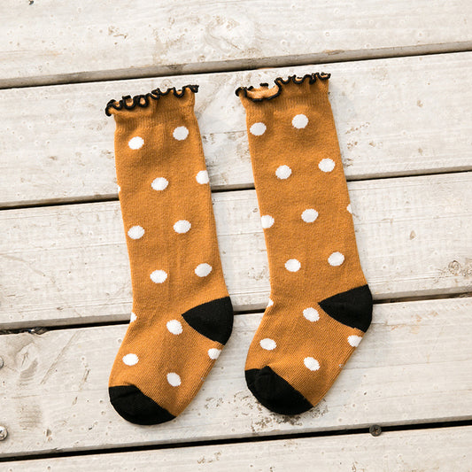 Children's Socks Korean Color Striped Wave Dot