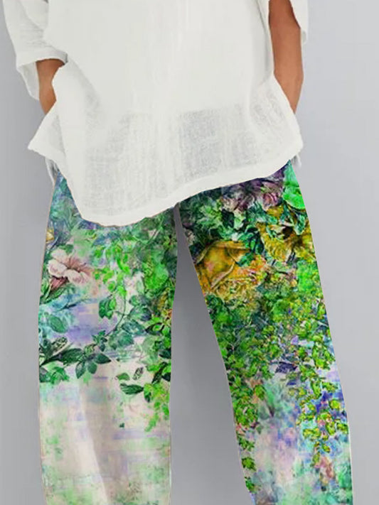 Trendy And Fashionable Floral Personalized Positioning Printed Cropped Pants
