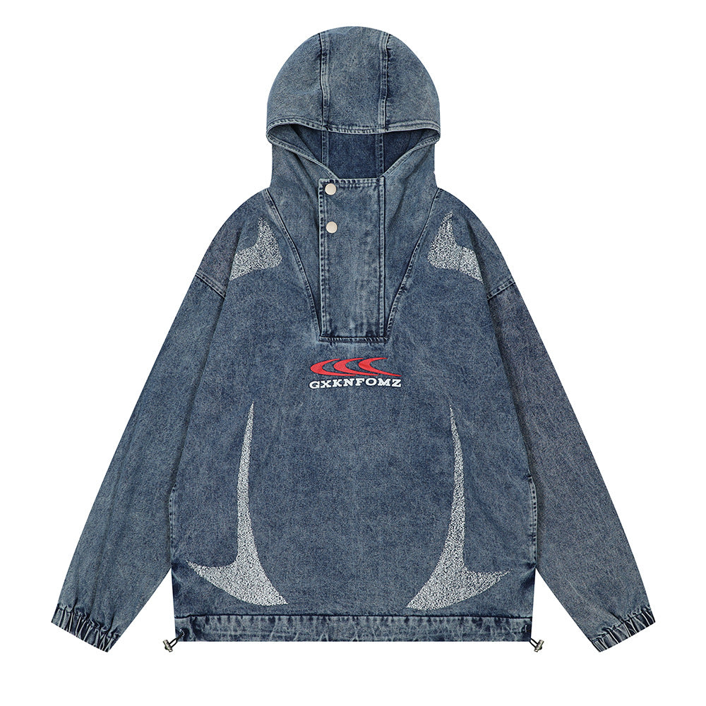 Men's Washed And Worn Side Seam Sidekick Hooded Jacket