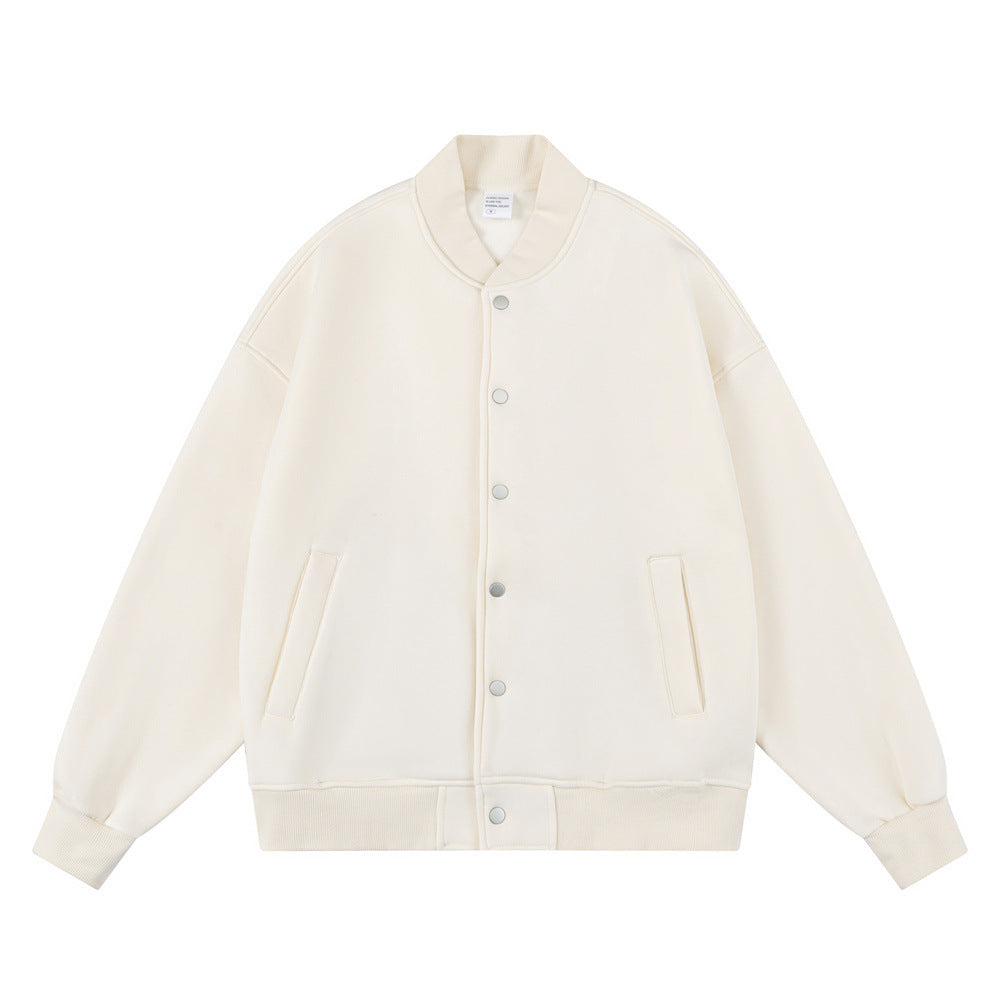 American Style Loose Solid Color With Fur Baseball Uniform
