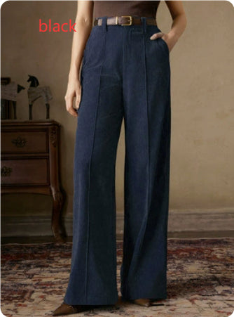 Autumn Draped Retro Corduroy Wide-leg Pants