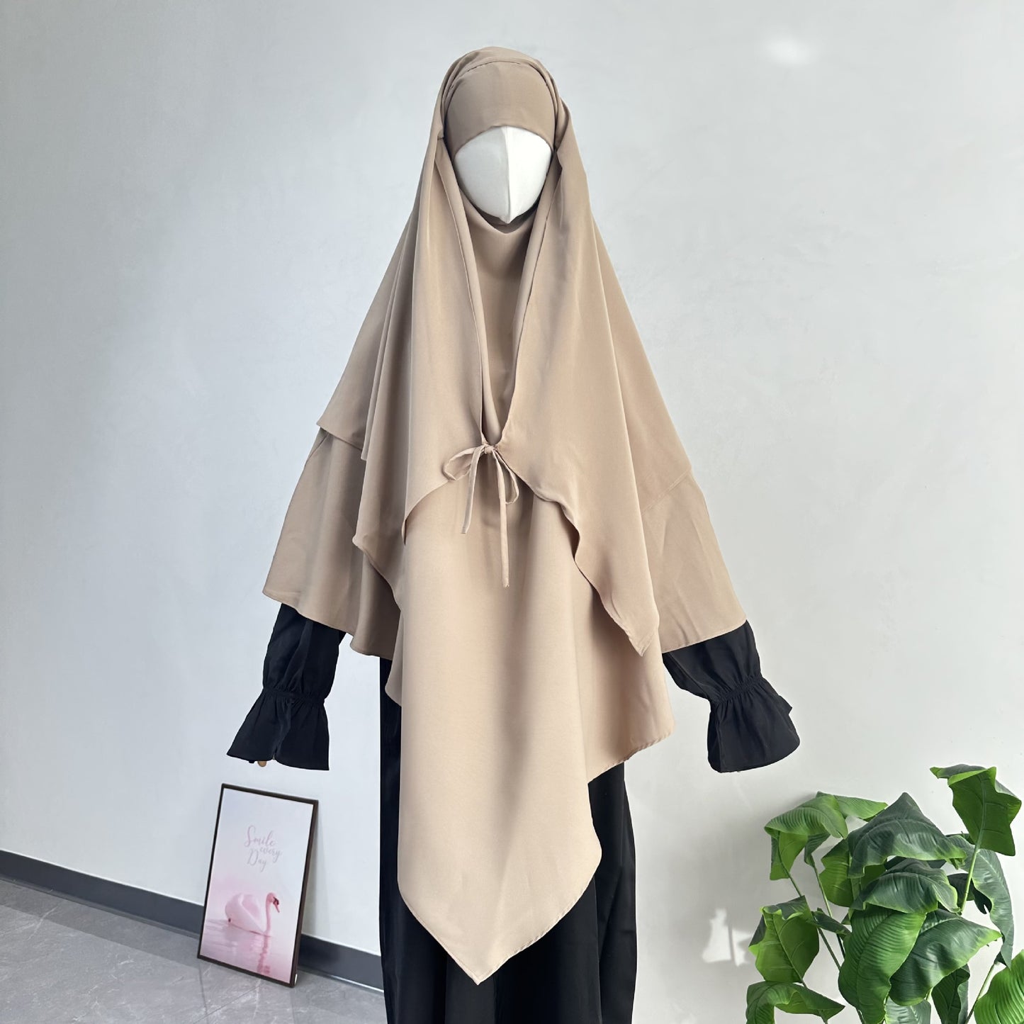 Middle East Turkey Solid Color Double-layer Headscarf
