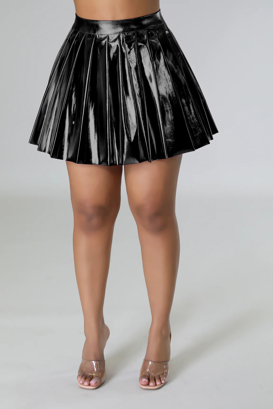 Fashion Ice Silk Bronzing Pleated Skirt