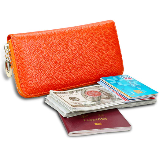 New Ladies Leather Multifunctional Large Capacity Long Zipper Wallet