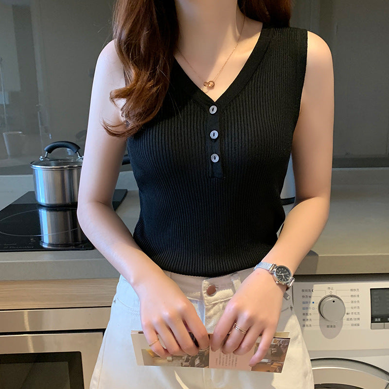 Women's Slim V-neck Bottoming Sweater