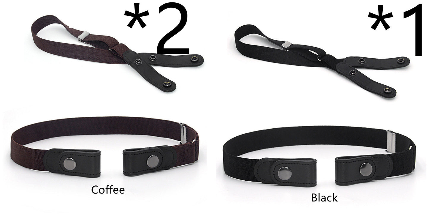 Jeans Belt Seamless Elastic Without Buckle All-match Lazy Belt