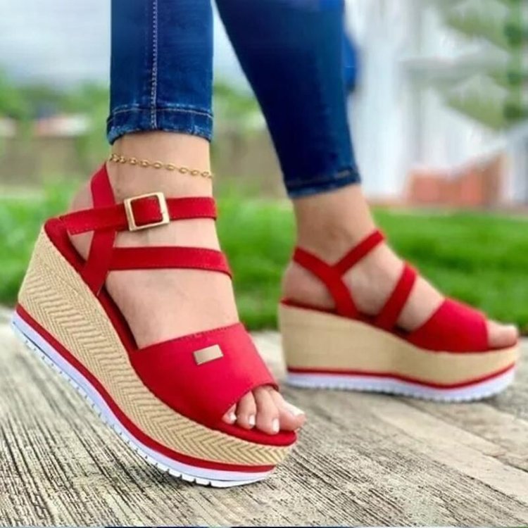 Summer New Style Fish Mouth Wedge Sandals In Europe And America