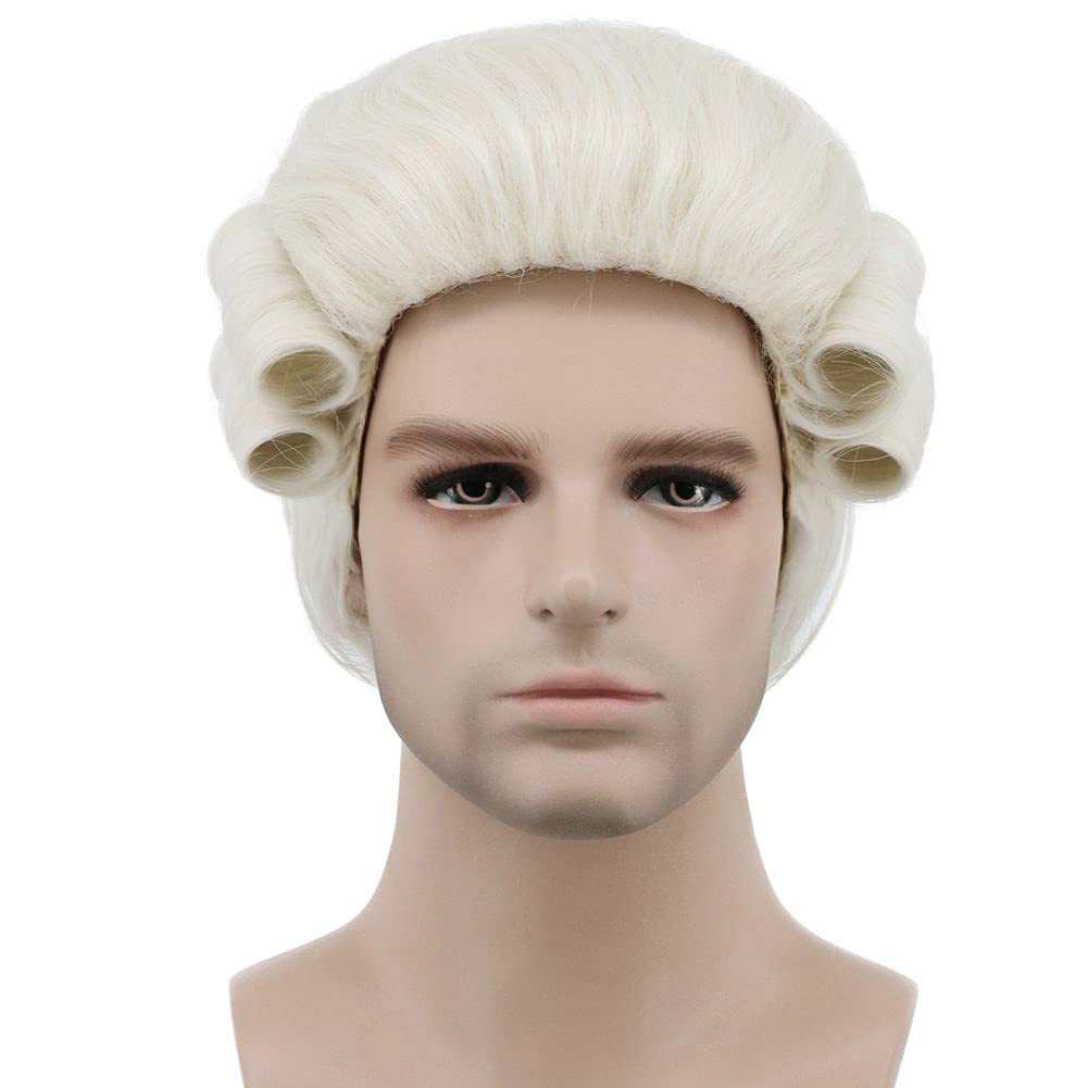 Colonial Male Lawyer Judge Chemical Fiber Wig