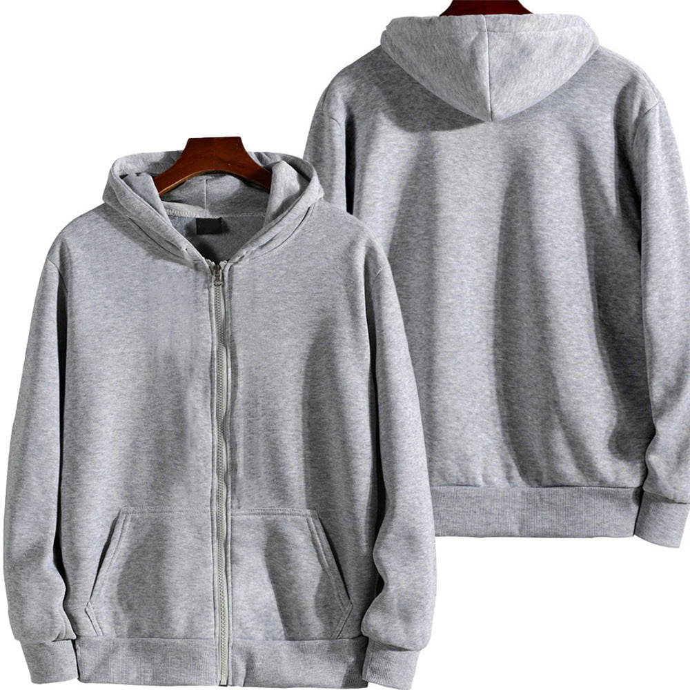 Solid Color British Loose Sports American Zipper Jacket Men