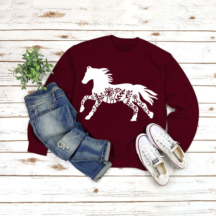 European And American Round Neck Jacket Long Sleeve Printing