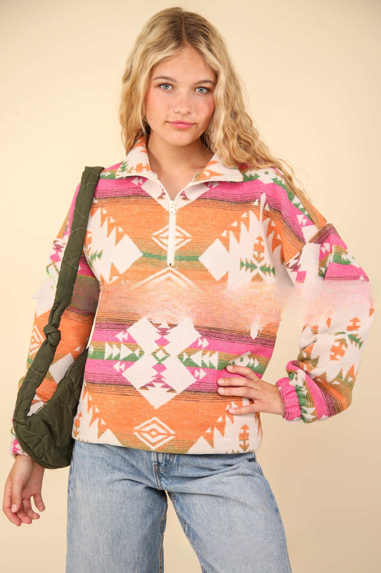 Retro Floral Casual Woolen Pullover Sweater