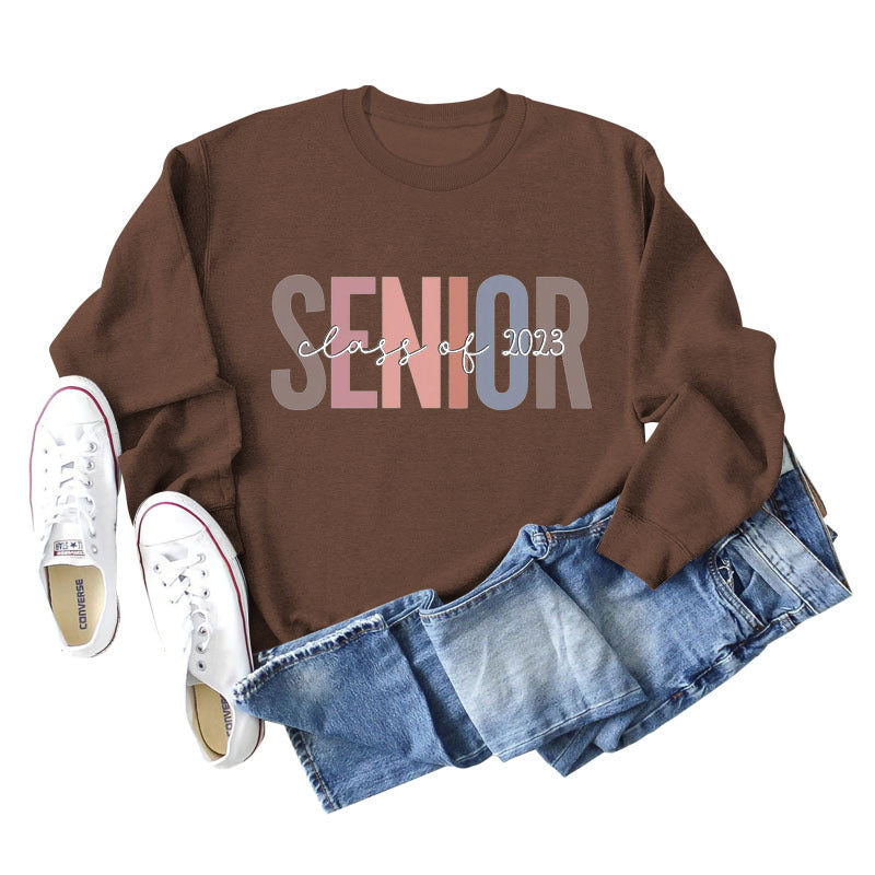 Female Lettering Fashion Loose Casual Long Sleeve Sweater