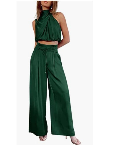Women's Fashion Tops Wide-leg Pants Suit