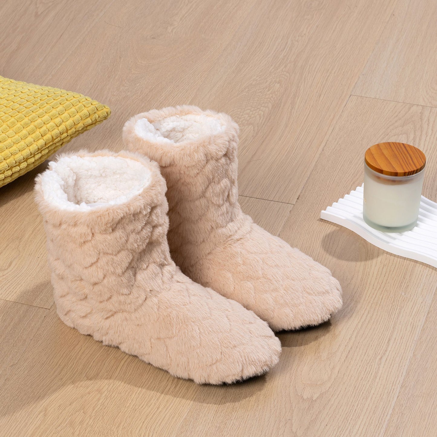 Thickened Fleece-Lined Indoor Shoes Dance High-Top Floor Boots