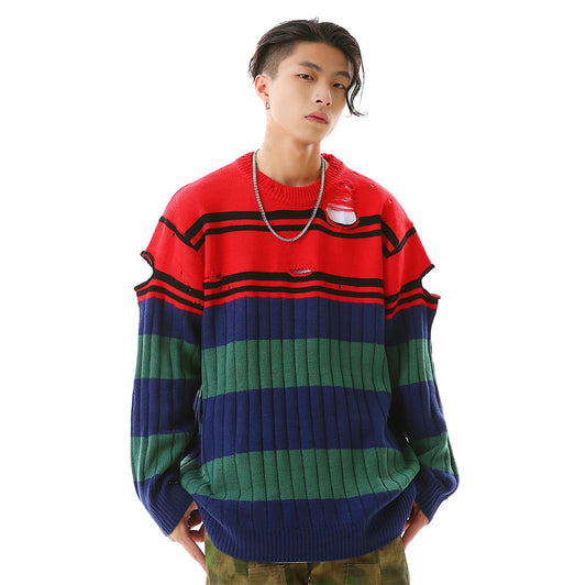 Hæklet Ribstrikket Sweater Langærmet