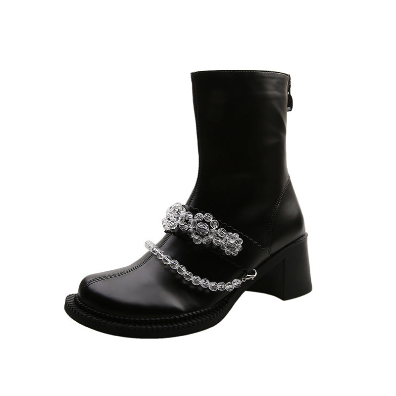 New Style Short Women Crystal Flower Beaded Fashion Boots For Children