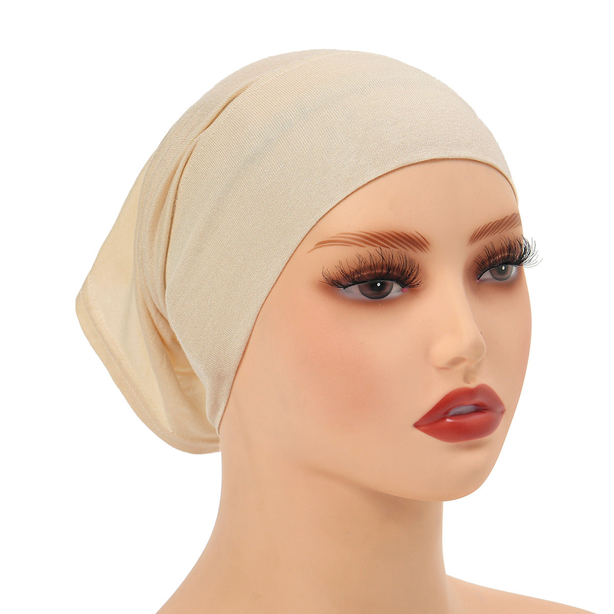 Pure Color Modal Wide-brimmed Mercerized Cotton Stretch Sleeve Cap